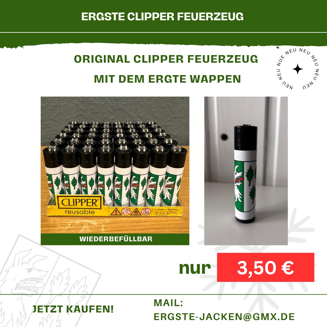 Original Clipper Feuerzeug – mit Ergste Wappen